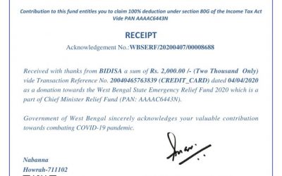 OUR CONTRIBUTION W.B STATE EMERGENCY RELIEF FUND
